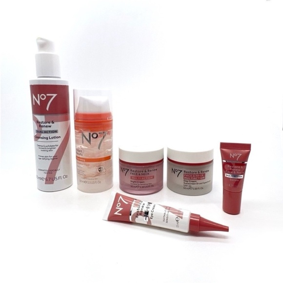 No7 Restore & Renew The Ultimate Skincare Collection 6 Piece Set New $149 Value - Picture 2 of 7